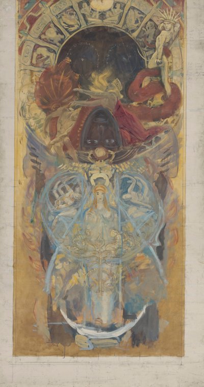 Estudio para los murales de la biblioteca pública de Boston: diseño de un arco de John Singer Sargent