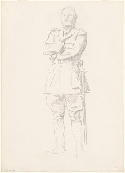 Estudio del General Louis Botha para "Oficiales Generales de la Primera Guerra Mundial" de John Singer Sargent