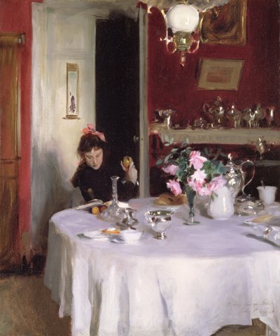 La mesa del desayuno, 1884 de John Singer Sargent