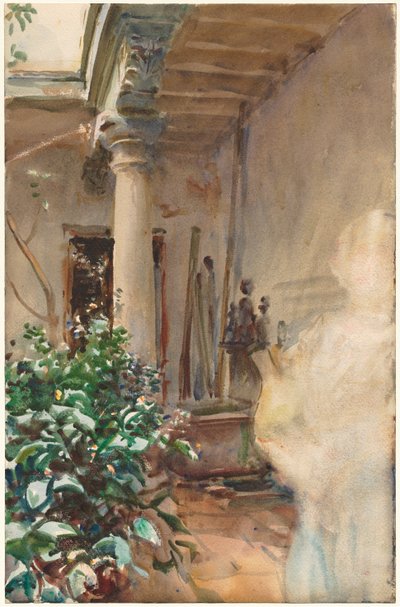 El patio, 1908 de John Singer Sargent