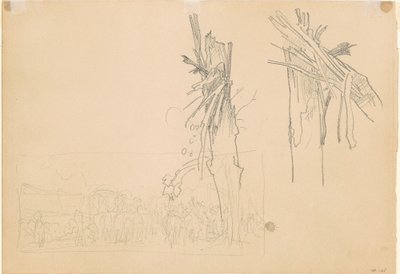 Dos Árboles Destrozados; y Estudio para "El Camino" [verso] de John Singer Sargent