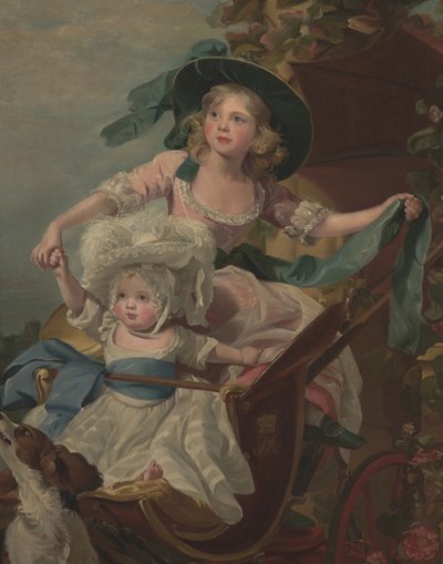 Dos princesas, Sofía y Amelia, hijas de Su Majestad, el rey Jorge III, c.1785 (óleo sobre lienzo) de John Singleton (after) Copley