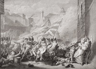 La muerte del Mayor Peirson en St. Helier, recuperando Jersey de los franceses, 8 de enero de 1781, de 