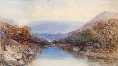 Al borde del río (acuarela) de John Skinner Prout