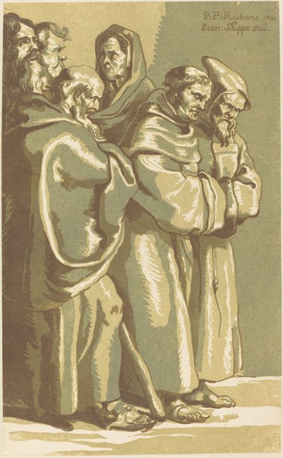 Un Grupo de Monjes y una Mujer de John Skippe after Sir Peter Paul Rubens