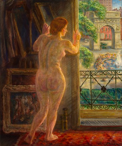 Mirando a Washington Square de John French Sloan