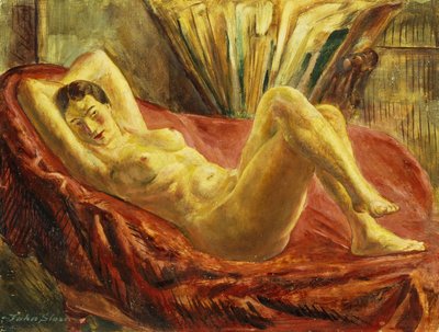 Desnudo y maletín portafolios de John French Sloan