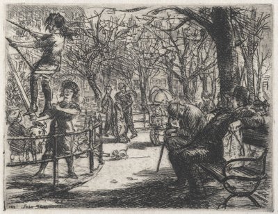 Columpio en la plaza de John French Sloan