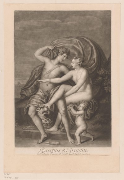Baco encuentra a Ariadna en Naxos Baco y Ariadna (título sobre el objeto) Amoríos de los dioses (título de la serie) Amores de los dioses (título de la serie) de John Smith