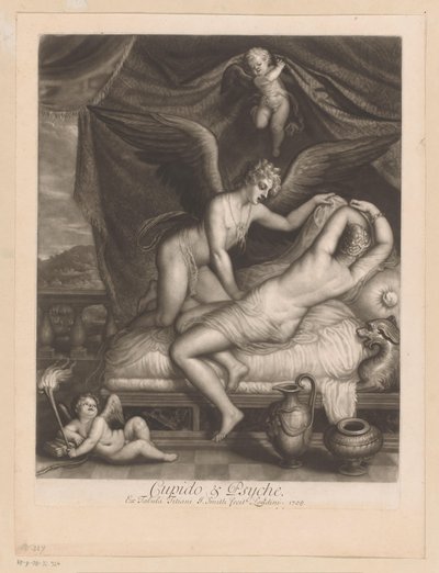 Cupido y Psique en la cama Cupido y Psique (título sobre el objeto) Amoríos de los dioses (título de la serie) Amores de los dioses (título de la serie) de John Smith