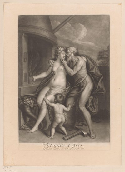 Vulcano y Ceres en la fragua Vulcano y Ceres (título sobre el objeto) Amoríos de los dioses (título de la serie) Amores de los dioses (título de la serie) de John Smith