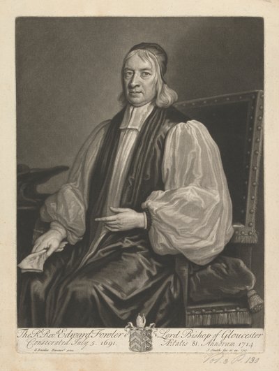 Reverendo Edward Fowler, Lord Obispo de Gloucester de John Smith