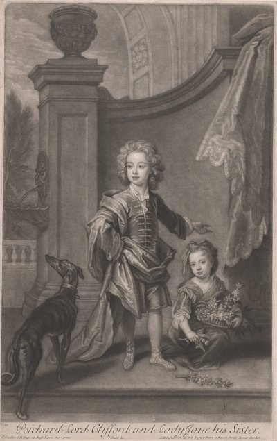 Richard, Lord Clifford (1695-1753) y su hermana, Lady Jane Boyle (m. 1780) de John Smith
