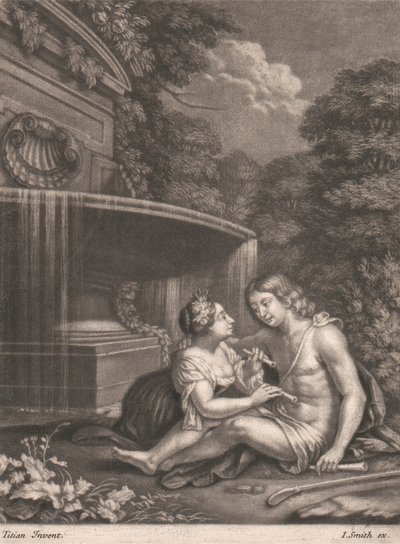 Venus retiene a Adonis de la persecución de John Smith