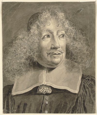 Retrato de cabeza y hombros de un hombre, copiado de una impresión del siglo XVII de John Sparrow