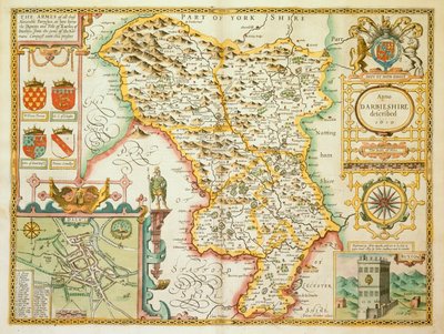 Un mapa del condado de Derbyshire, de 