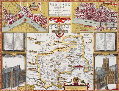 Middlesex descrito con las ciudades más famosas de Londres y Westminster, de 