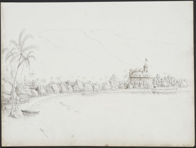 Vista de Papeete desde el puerto, noviembre de 1845 de John Speer