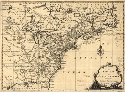 Un nuevo mapa de Norteamérica a partir de los últimos descubrimientos. LOC 75693504 de John Spilsbury