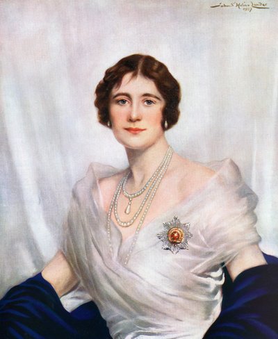 Retrato de Coronación de la Reina Isabel, la Reina Madre en 1937 de John St. Helier Lander