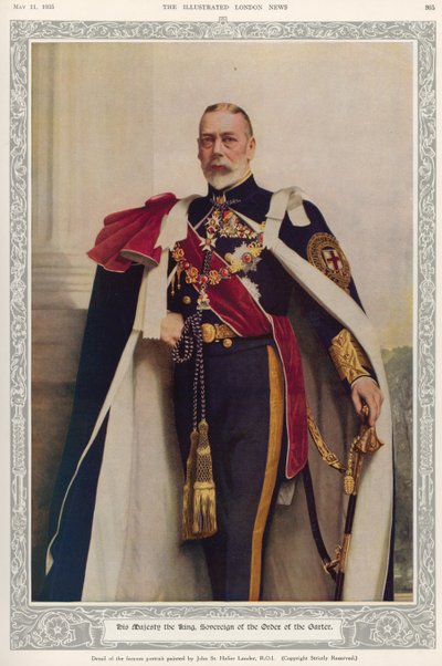 Rey Jorge V (1865-1936) Soberano de la Orden de la Jarretera, de 
