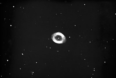 Placa de vidrio astronómica de una nebulosa anular en Lyra (negativo de vidrio) de John Stanley Plaskett
