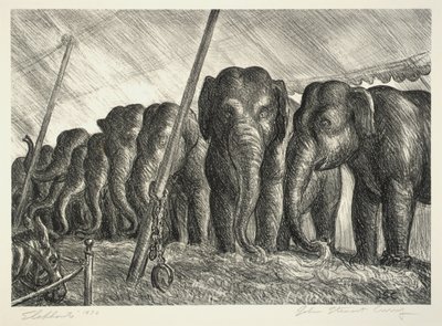 Elefantes de circo de John Steuart Curry