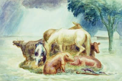 Santuario, c.1936 (acuarela sobre papel) de John Steuart Curry