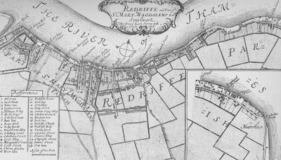 Un plano de Rotherhithe, 1755, 1912 de John Stow