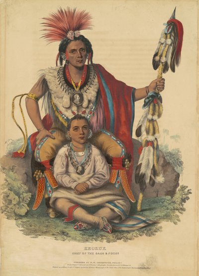 Keokuk, Jefe de los Sacs y Foxes, 1838 de John T. Bowen