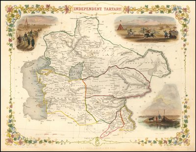 Mapa de Tartaria independiente de 1851, por John Tallis de John Tallis