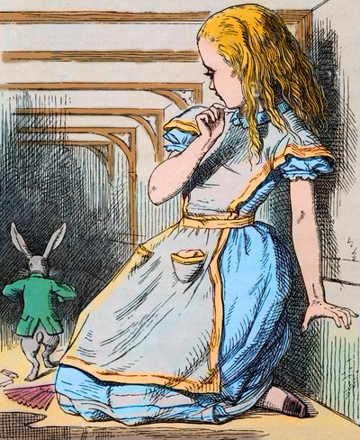 Alicia y el Conejo Blanco. Ilustración de John Tenniel de la primera edición de 