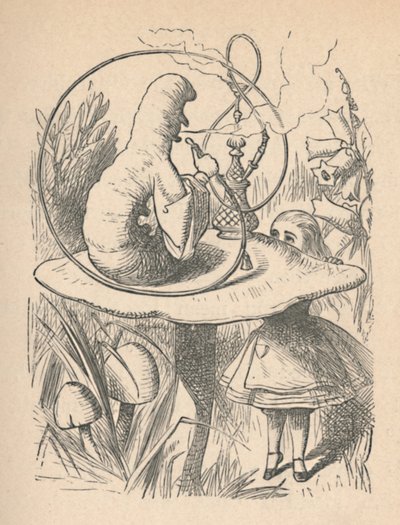 Alicia y la oruga, 1889 de John Tenniel
