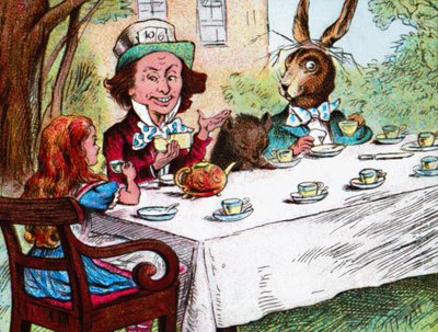 Alicia en la fiesta del té del Sombrerero Loco, c. 1910 de John Tenniel