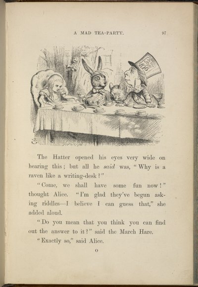 Alicia en la fiesta del té del Sombrerero Loco. de John Tenniel