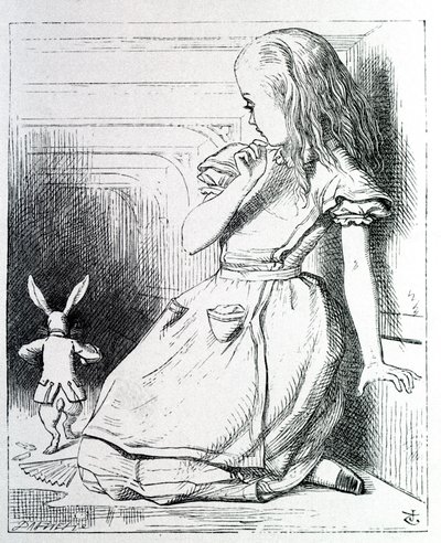 Alicia y el conejo - en "Las aventuras de Alicia en el País de las Maravillas y a través del espejo" de Lewis Carroll, il. John Tenniel (1820-1914) de John Tenniel