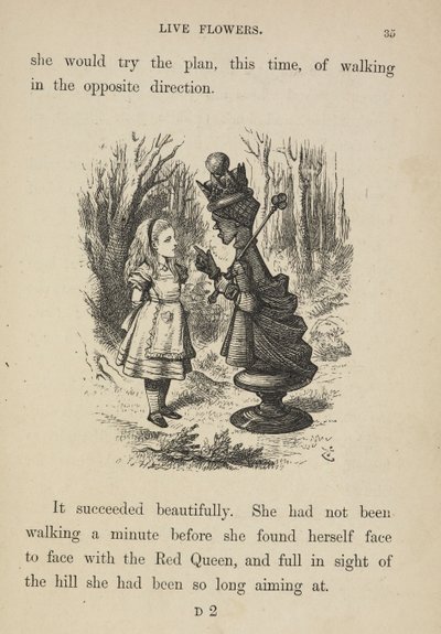 Alicia frente a la Reina Roja. de John Tenniel