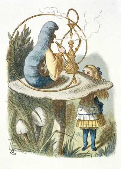 Alicia conoce a la oruga azul de John Tenniel