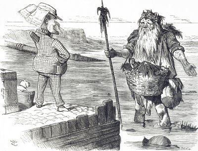 Caricatura comentando sobre la contaminación del Támesis en Londres de John Tenniel