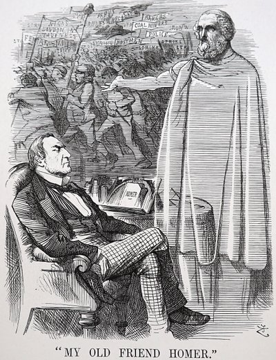 El viejo amigo de Gladstone, Homero de John Tenniel