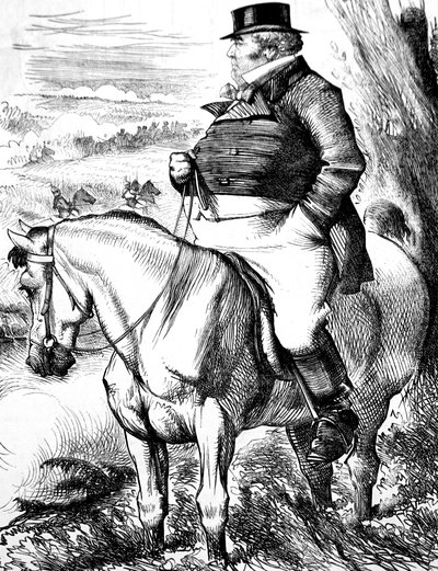 John Bull observando maniobras de otoño de John Tenniel
