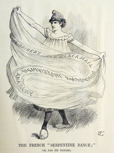 Caricatura de John Tenniel sobre las maquinaciones francesas en la construcción del Canal de Panamá de John Tenniel