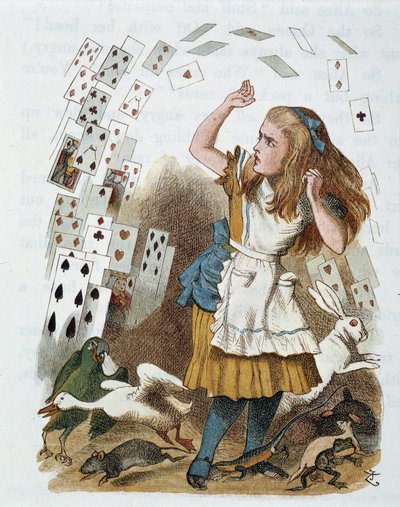 Naipes - en “La guardería de Alicia en el país de las maravillas” por Lewis Carroll, ilustración de John Tenniel (1820-1914) de John Tenniel