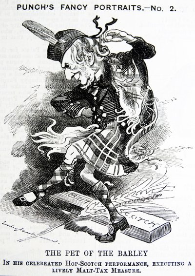 Sátira política que representa a William Ewart Gladstone de John Tenniel