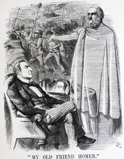 Sátira política que representa a William Ewart Gladstone y su 