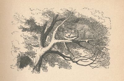 El Gato de Cheshire comienza a desvanecerse, su sonrisa es lo último en desaparecer, 1889 de John Tenniel