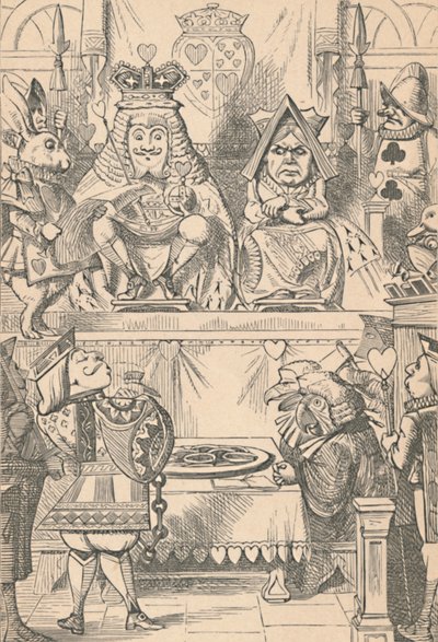 El Rey y la Reina de Corazones en la Corte, 1889 de John Tenniel