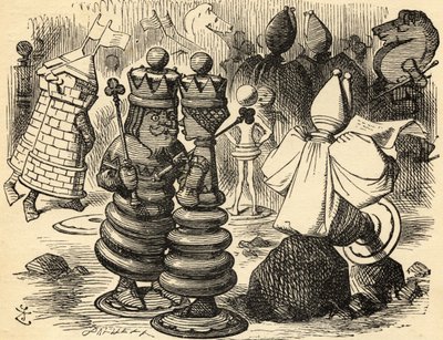 El Rey Rojo y la Reina. Ilustración de Sir John Tenniel de John Tenniel