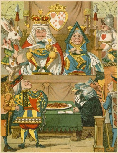 El juicio en Las aventuras de Alicia en el país de las maravillas de John Tenniel