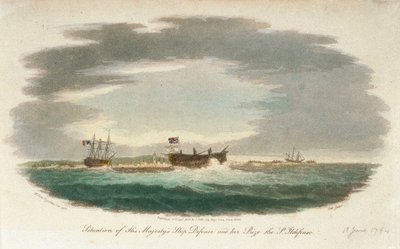 El San Ildefonso capturado por el HMS Defence de John Theophilus Lee